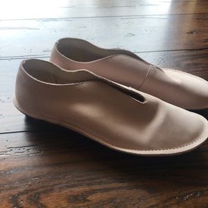 Handmade blush colored leather flats
